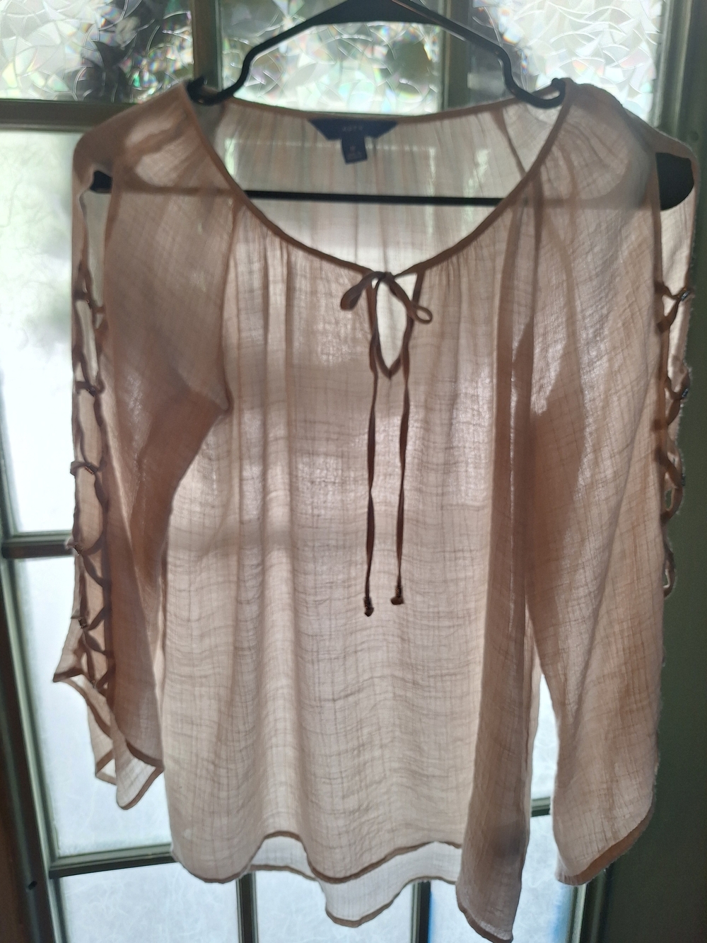Apt 9 Light Semi-Sheer Boho Women's Blouse M